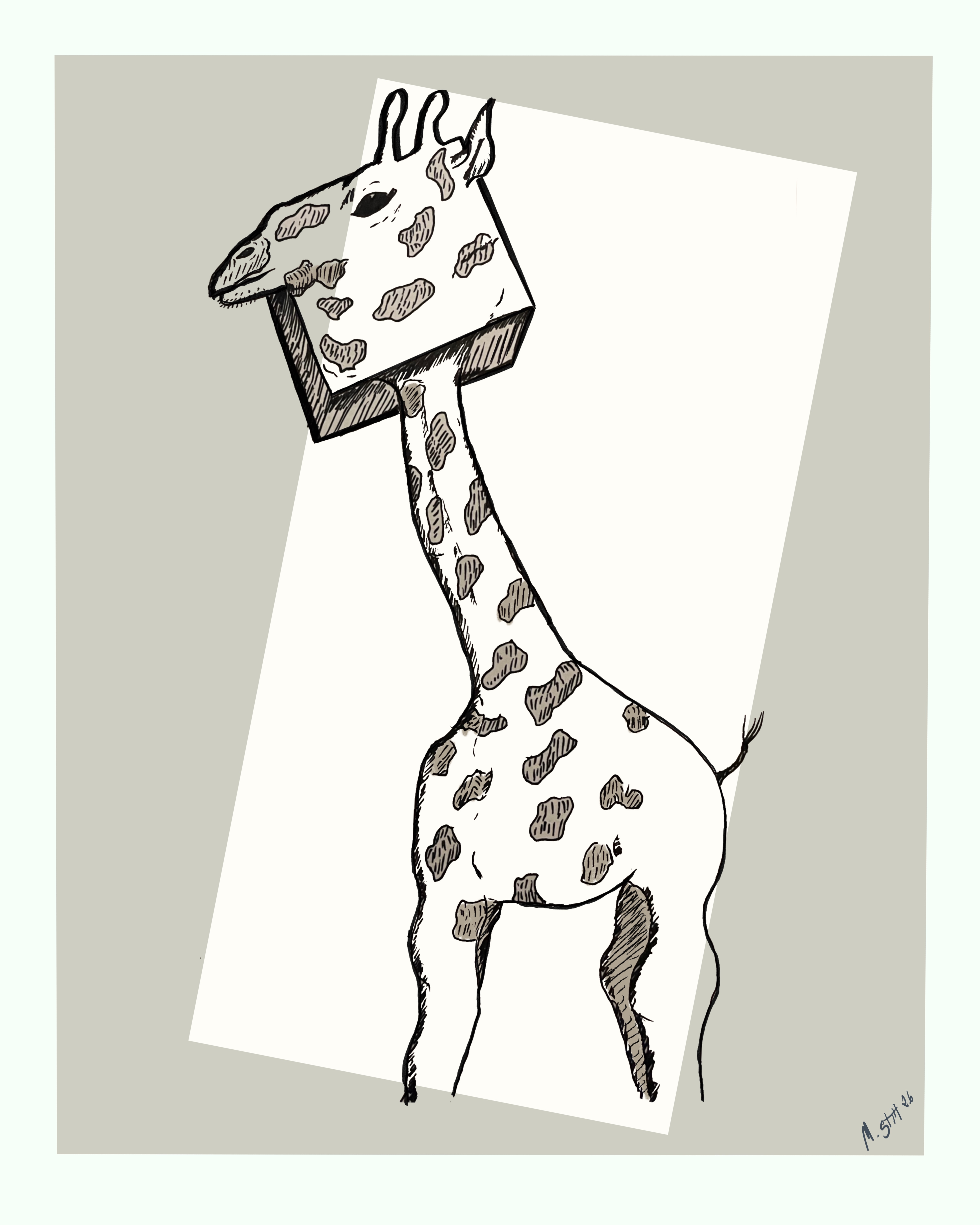 Anatomical Sketch - Square Giraffe