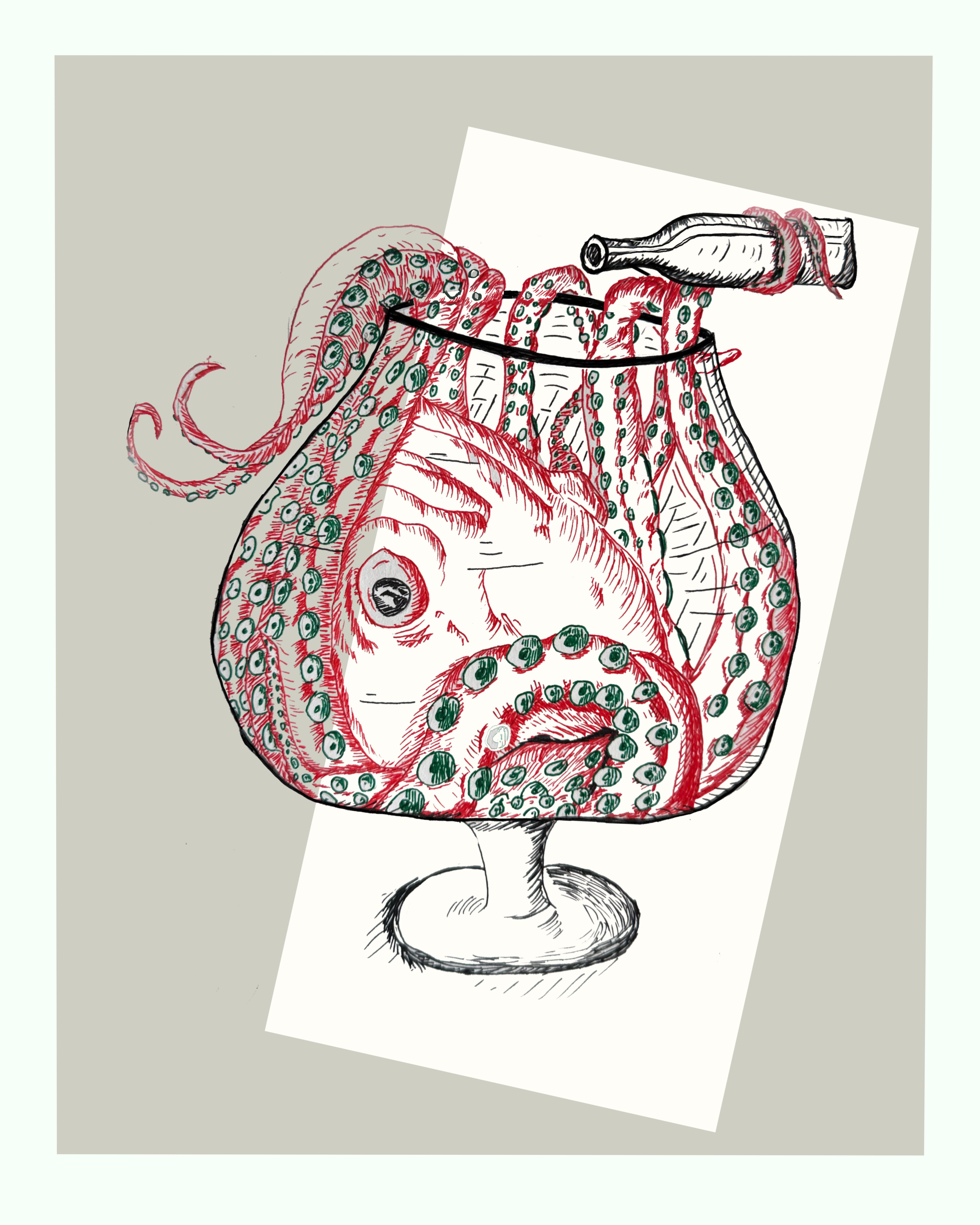 ANATOMICAL SKETCH - Octopus Wine -